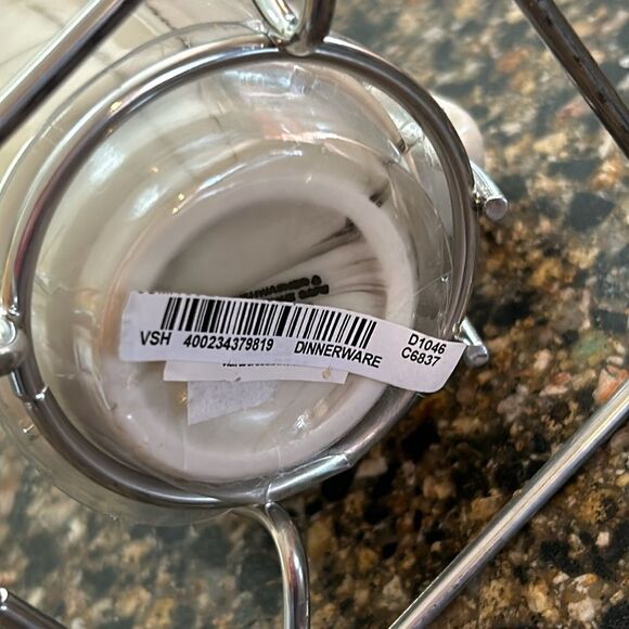 NEW Marble Patterned Stackable Espresso Mugs with Stand - Picture 6 of 6